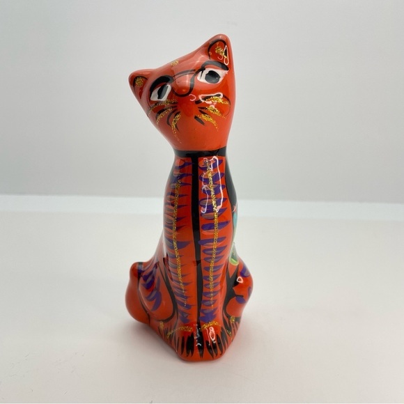 MEXICAN Folk Art Pottery Talavera 5.2” Cat - Picture 5 of 12